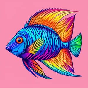 Colorful Tropical Fish Logo | Digital Illustration Design