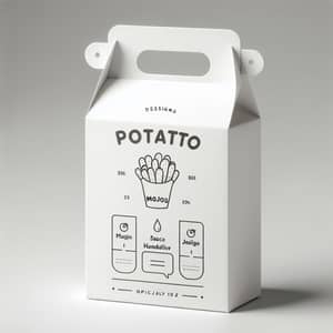 White Potato Mojos Packaging with Practical Handle | Monochromatic Design