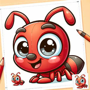 Adorable Large Ant for Kids - Bright, Smiling & Cute