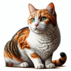Vibrant Orange and White Cat with Striking Green Eyes