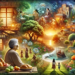 Nostalgic Memories Tapestry | Asian Woman's Dreamscapes