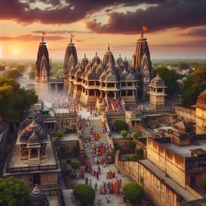 Hanuman Gahri Temple: Panoramic View at Sunset in Ayodhya