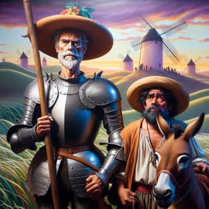 Don Quixote and Sancho Panza in La Mancha, Spain
