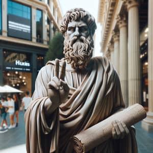 Classical Philosopher Making a Peace Sign - Timeless Wisdom in Modern Era