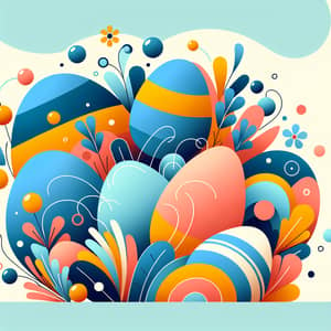Colorful Easter Wishes Image for Friends and Family - Abstract and Minimalist Design