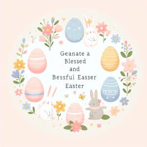 Joyful Easter Wishes | Colorful & Minimalist Image for Family & Friends
