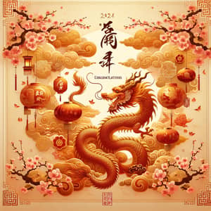 Festive Asian New Year Dragon 2024 Celebration Scene