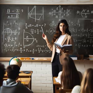 Dedicated Hispanic Female Teacher Explaining Math Equations