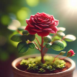 Vibrant Red Rose in Full Bloom - Enchanting Garden Beauty
