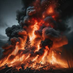 Fierce Fire with Crackling Flames | Impressive Inferno Scene
