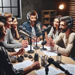 Professional Podcast Interview in Well-Equipped Studio