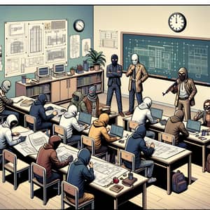 School Heist Planning | Intriguing Comic Style Scene