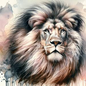 Majestic Lion Watercolor Painting | Impressive Beast Portrait