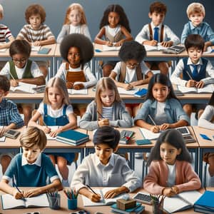 Diverse School Children in Inclusive Educational Environment