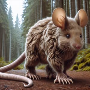 Fascinating Mouse-Bear Creature in Woodland Setting