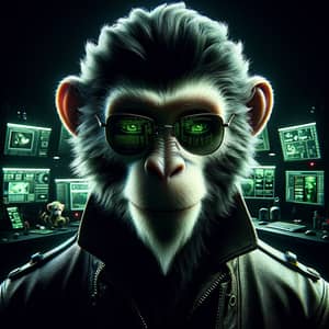 Echo Shadow: Enigmatic Anthropomorphic Monkey | Dark and Mysterious Visual Representation