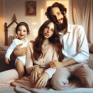 Heartwarming Jewish Family Portrait in Soft Pastel Colors