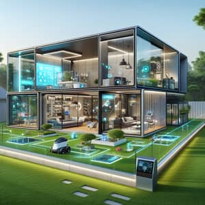 Futuristic Modular House in Hi-Tech Style with Backyard