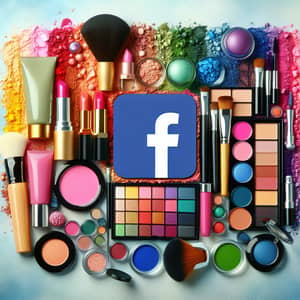 Vibrant Makeup Products Facebook Cover | Professional Artist's Workspace