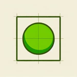 Vibrant Green Circle in Square: Enhance Your Design