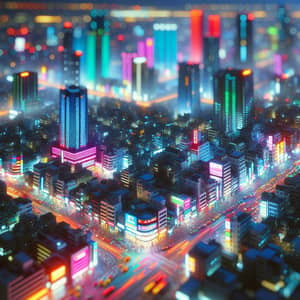 Futuristic Night Cityscape with Neon Lights - Cyberpunk Fusion