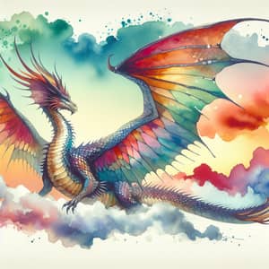 Majestic Dragon in Watercolor Style - Stunning Art