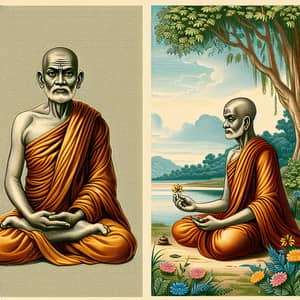 Mahakassapa - Ancient Indian Monk Illustration