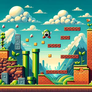 Classic Platform Video Game Inspired Gaming Background