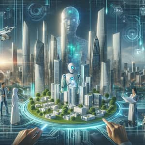 Futuristic AI-Driven Real Estate Development | Vibrant Tech-Integrated Cityscape