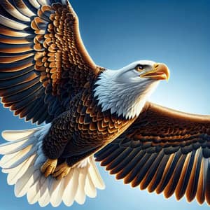 Detailed Realistic Painting of Majestic Soaring Eagle