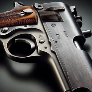 Detailed Close-Up of Classic Colt 1911 Pistol | Metal Polish Finish