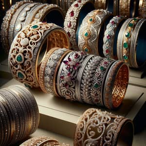 Elegant Bangle Designs by Tarathi Jewels | Precious Gems Collection