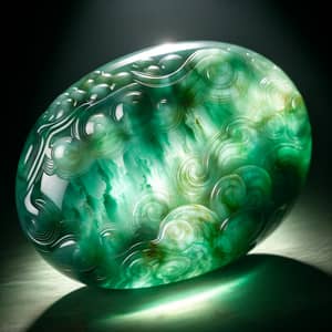 Exquisite Chinese Jade: Lustrous Green Artifact with Timeless Craftsmanship