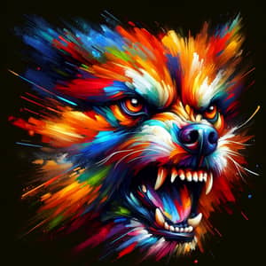 Vibrant Irate Dog Painting | Dynamic Brush Strokes