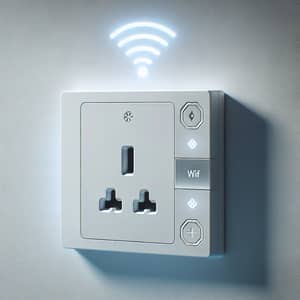 WiFi Smart 5-pin Wall Socket for UK Electronics | Modern Design