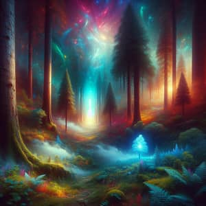 Enchanting Mystical Forest with Glowing Portal - Fantasy-Inspired Scene