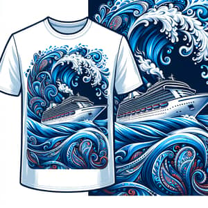 Cruise Ship Vector Illustration for Financial Services T-shirt Design