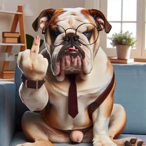 Rude Bulldog Gesture | Funny Dog Meme
