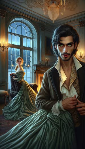 Magical Mansion Romance: Enigmatic Middle-Eastern Man & Elegant Caucasian Woman