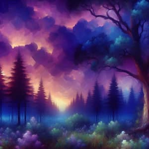 Mystical Forest at Dusk - Enchanting Ethereal Beauty of Nature