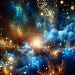 Blue and Gold Cosmic Universe - Moment of Intense Change
