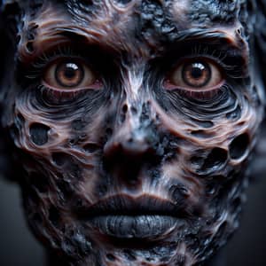 Hyperrealistic Charred Face Portrait - Intense and Frightening