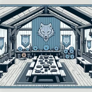 Wolf School Viking Common Room in Grey Blue