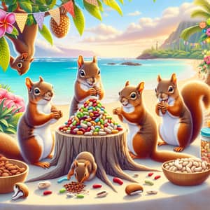 Playful Squirrels Party in Hawaii | Colorful Celebration