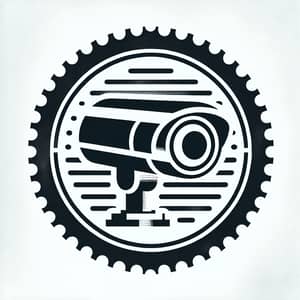 Security Camera Logo Stamp Design in Black & White