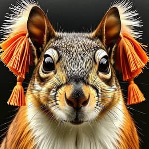 Squirrel Face with Tassel Ears