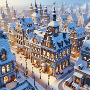 Christmas-Themed Video Game Cover | Vintage Town in Old Town Prague