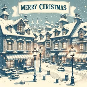 Vintage Christmas-Themed Game Concept Art | Winter Wonderland Town