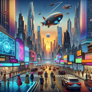 Futuristic AAA Video Game Environment | Skyscrapers, Airships, Diversity
