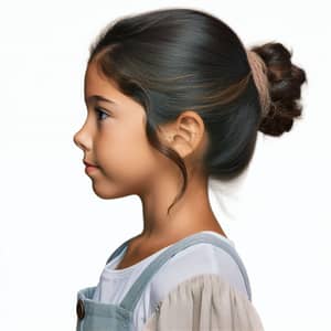 Young Hispanic Girl's Profile: Hair Style and Facial Features